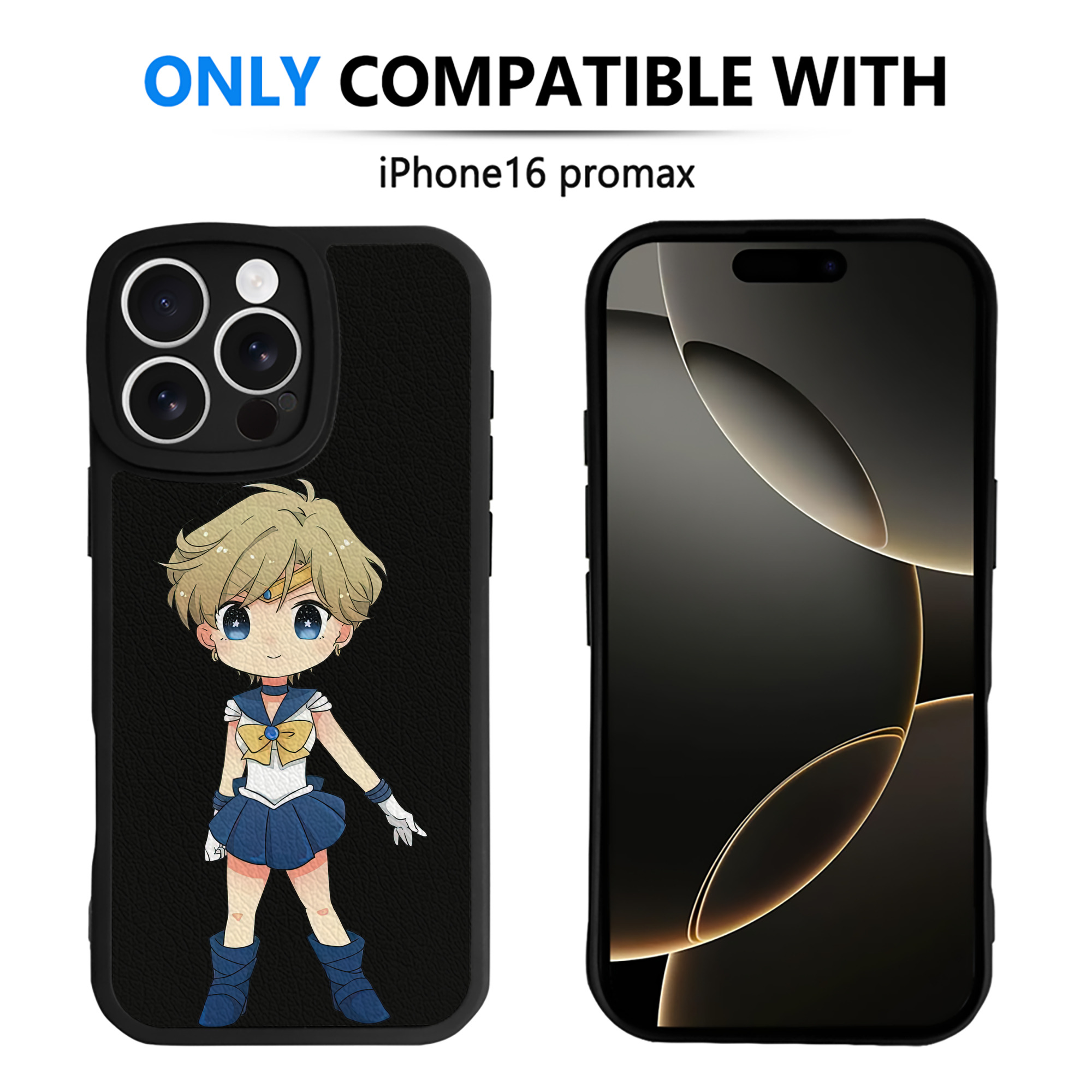 （画像用） 美少女戦士セーラームーン 天王はるか Sailor Moon Tenoh Haruka 【iPhone 16シリーズ対応】シリコンスマホケース（レザー調） 材質：シリコン